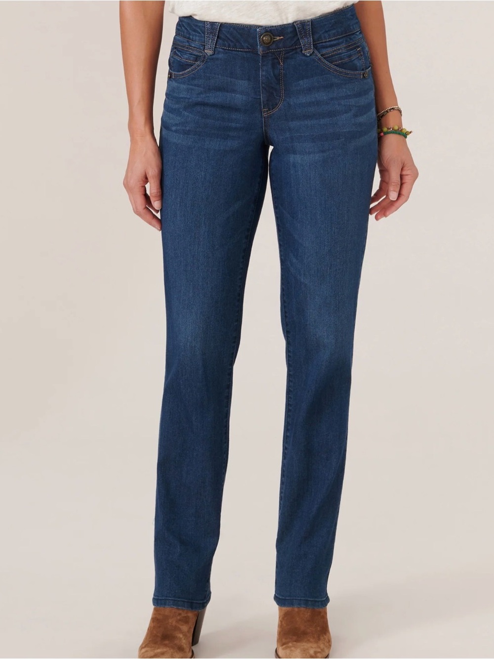 Democracy "Ab"solution Straight Leg Mid Rise Slimming Jeans Medium Wash SZ 12P - Picture 1 of 9